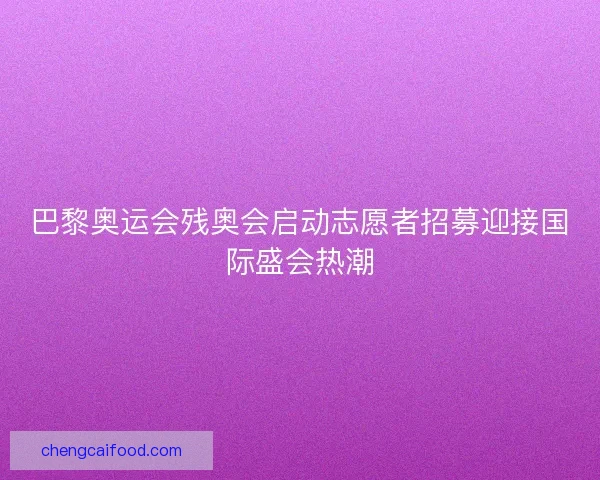 巴黎奥运会残奥会启动志愿者招募迎接国际盛会热潮