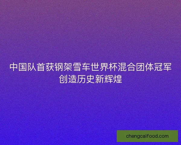 中国队首获钢架雪车世界杯混合团体冠军创造历史新辉煌