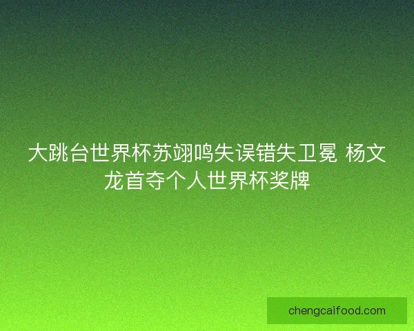 大跳台世界杯苏翊鸣失误错失卫冕 杨文龙首夺个人世界杯奖牌