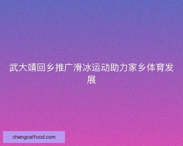 武大靖回乡推广滑冰运动助力家乡体育发展
